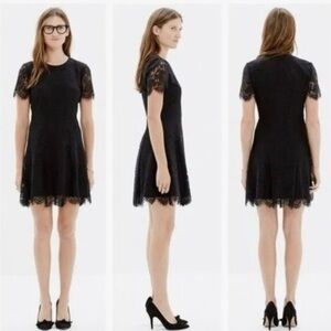 Madewell Black Lace Mini Dress size 8